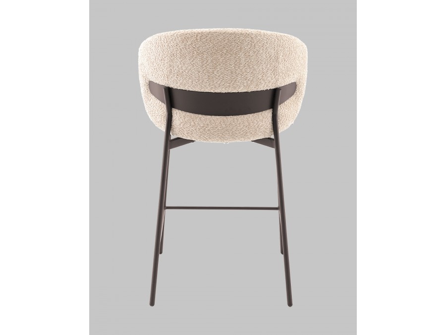 Стул полубарный Блейз букле капучино, каркас серо-коричневый