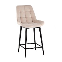 Стул полубарный Флекс с поворотным механизмом велюр бежевый