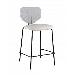 Стул полубарный Masey серый с серой экокожей