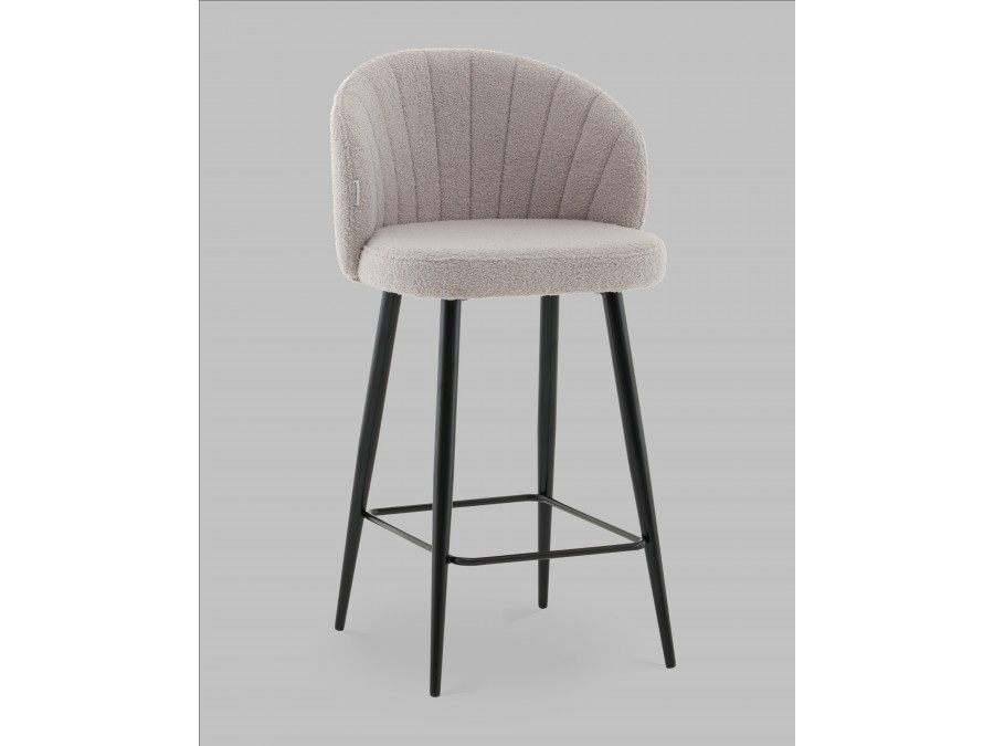 Стул полубарный Ханнингем букле светло-серый