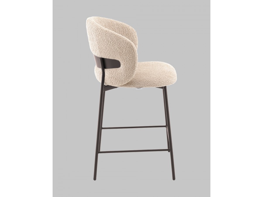 Стул полубарный Блейз букле капучино, каркас серо-коричневый