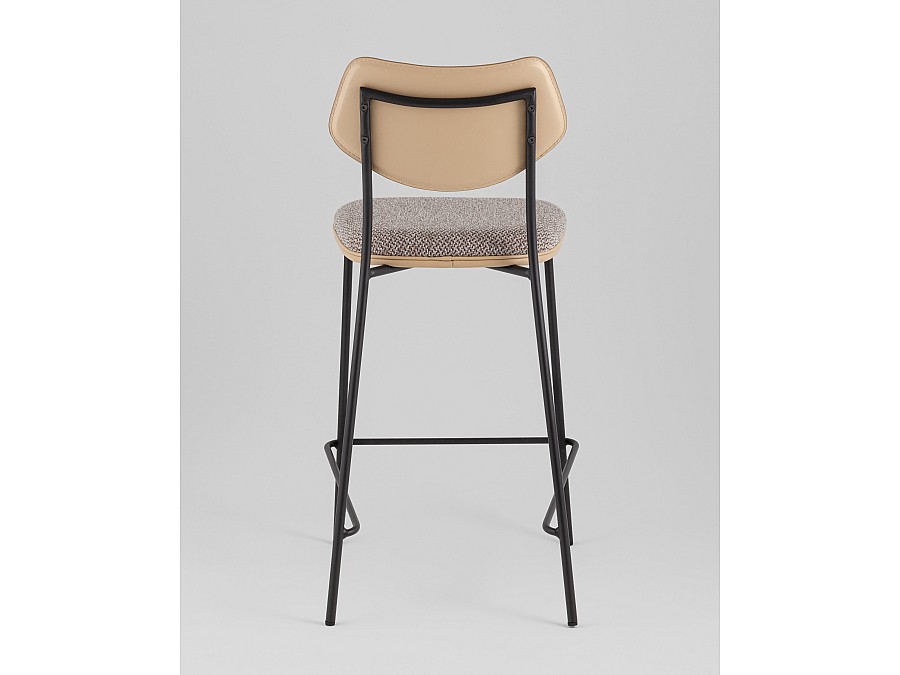 Стул полубарный Casey серо-коричневый с бежевой экокожей