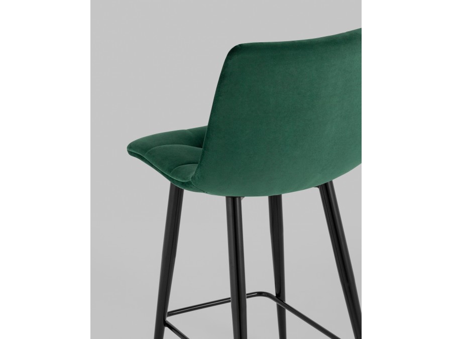 Стул полубарный Джанго велюр зелёный 2 шт.