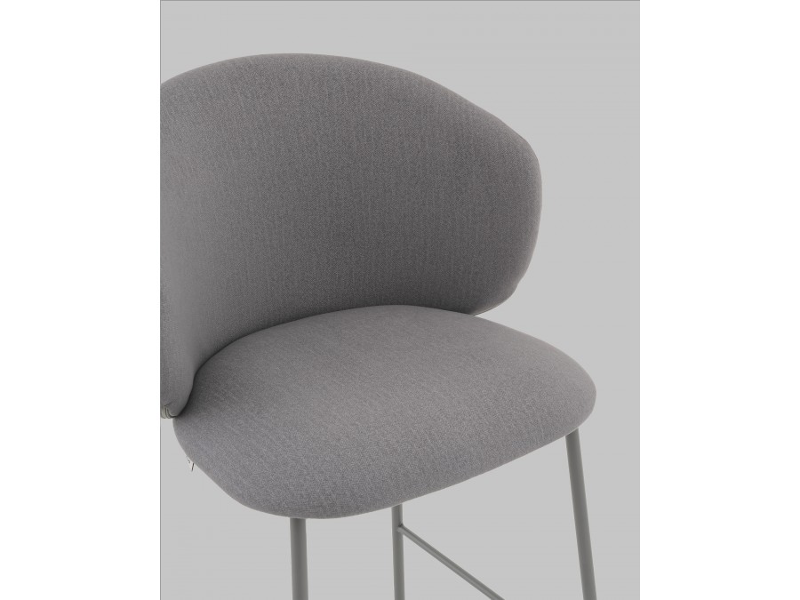 Стул полубарный Блейз велюр серый, каркас серый