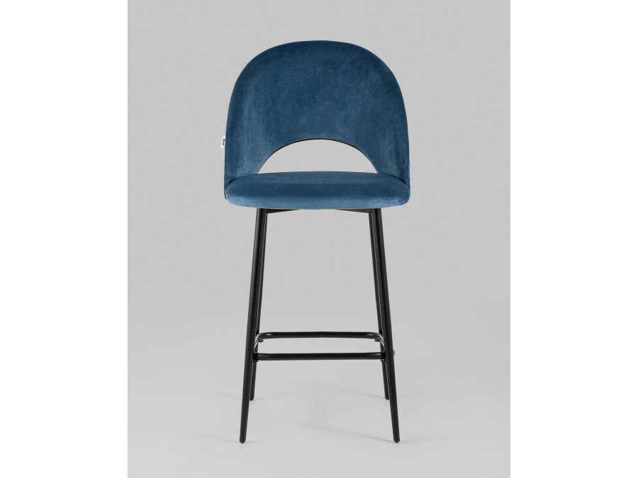 Стул полубарный Меган SN велюр пыльно-синий