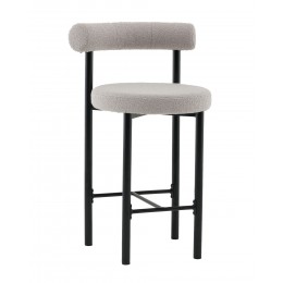 Стул полубарный Флорео букле светло-серый