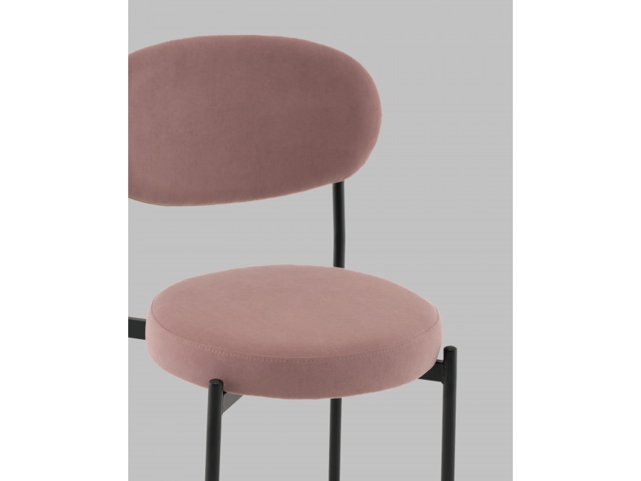Стул Полубарный Бриф DD велюр пыльно-розовый