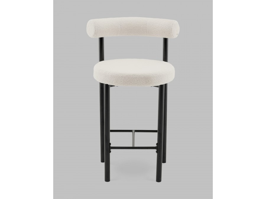 Стул полубарный Флорео букле молочный