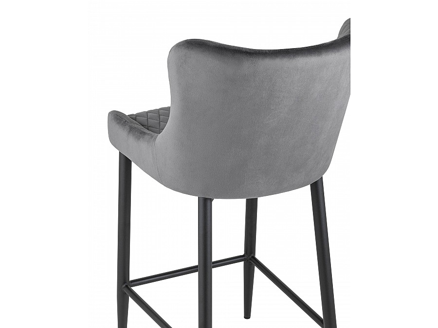 Стул полубарный Ститч велюр серый