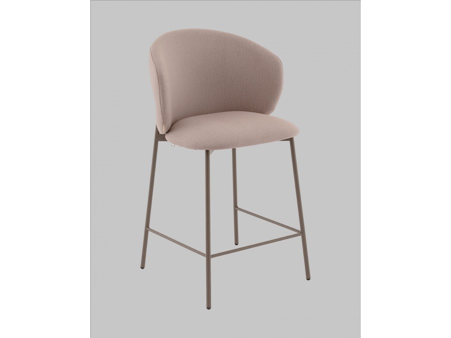 Стул полубарный Блейз велюр бежевый, каркас бежево-серый