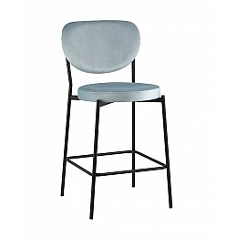 Стул полубарный Барбара NEW велюр серо-голубой NC