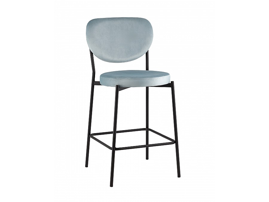 Стул полубарный Барбара NEW велюр серо-голубой NC