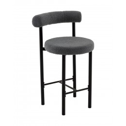 Стул полубарный Флорео букле темно-серый