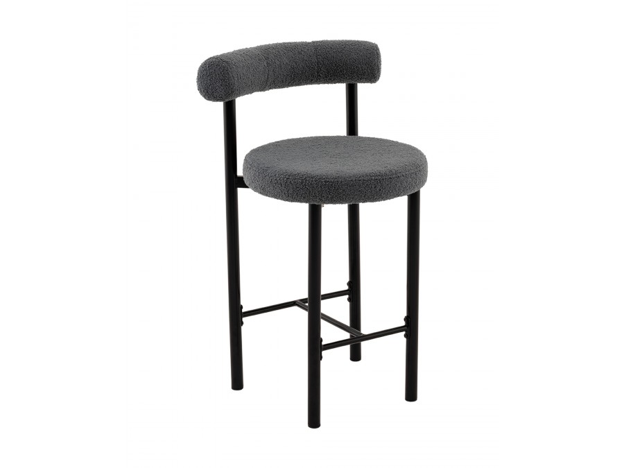 Стул полубарный Флорео букле темно-серый