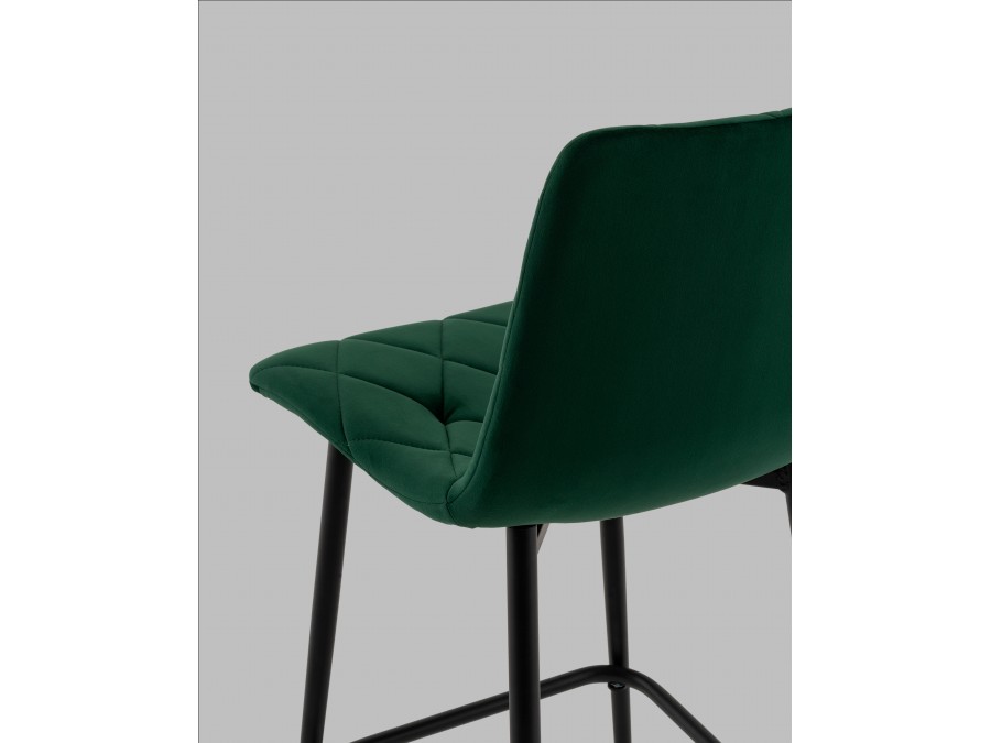 Стул полубарный Одди Diamond велюр темно-зеленый