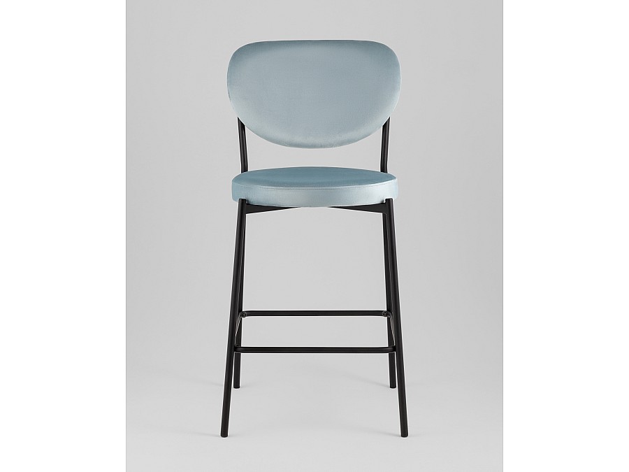 Стул полубарный Барбара NEW велюр серо-голубой NC