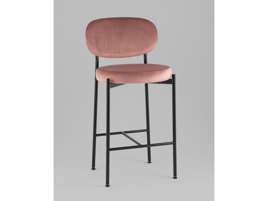Стул полубарный Бриф VD велюр пыльно-розовый