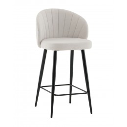 Стул полубарный Ханнингем велюр жемчужный