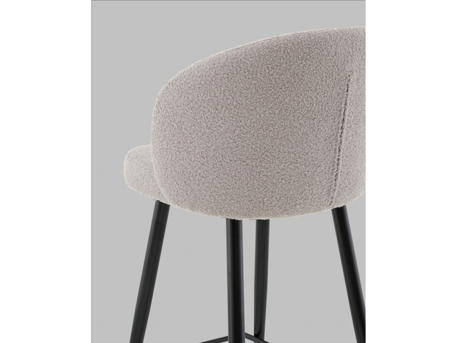 Стул полубарный Ханнингем букле светло-серый