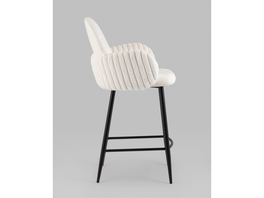 Стул полубарный Wave Stripes букле белый