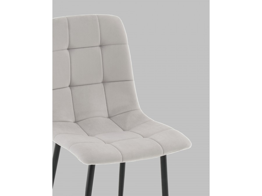 Стул полубарный Одди велюр светло-серый