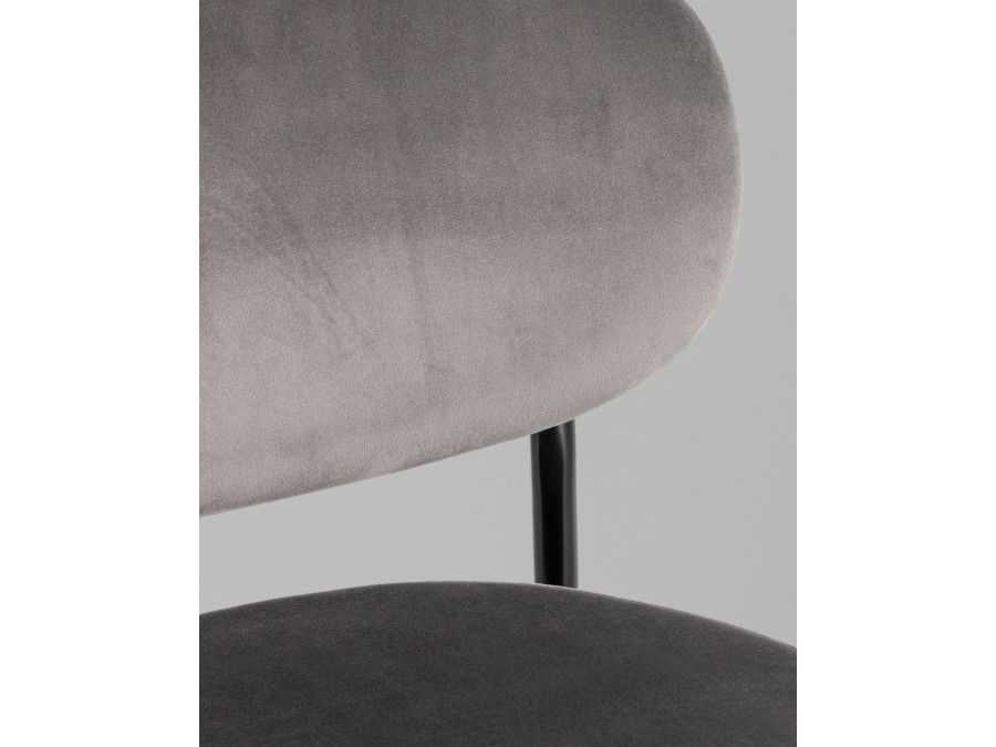 Стул полубарный Бриф VD велюр серый