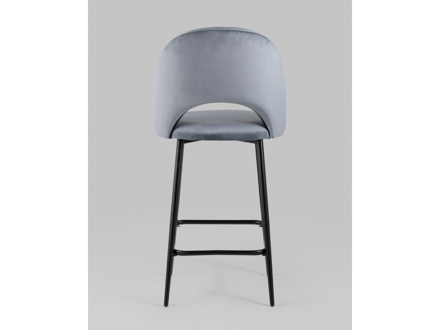 Стул полубарный Меган велюр серый 2 шт.