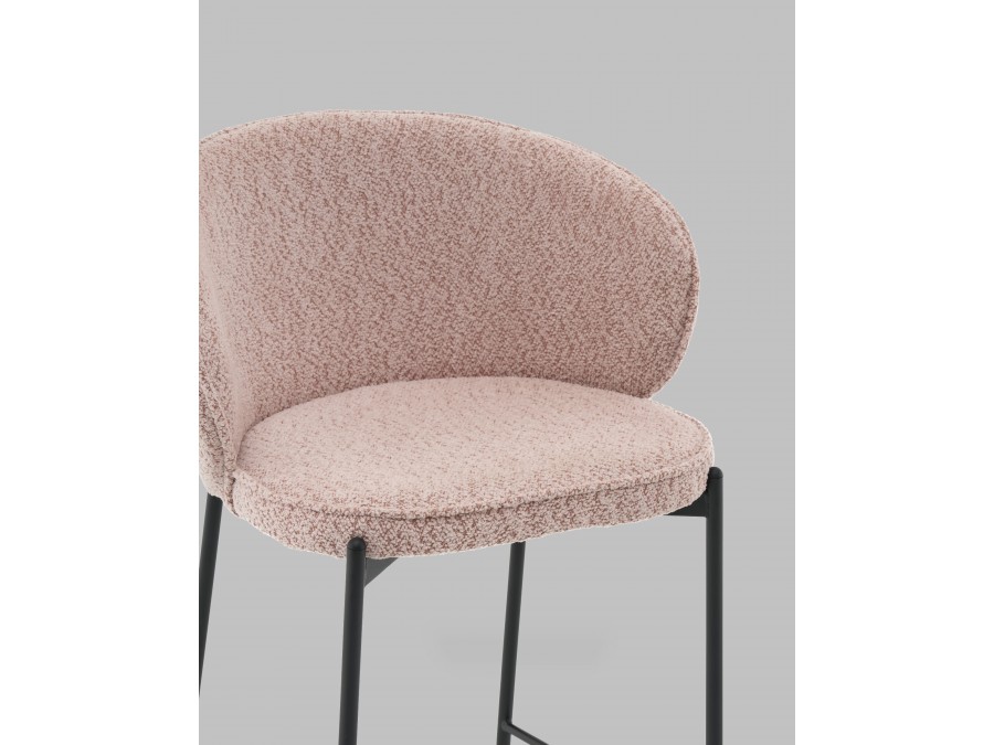 Стул полубарный Тисдейл букле розово-персиковый