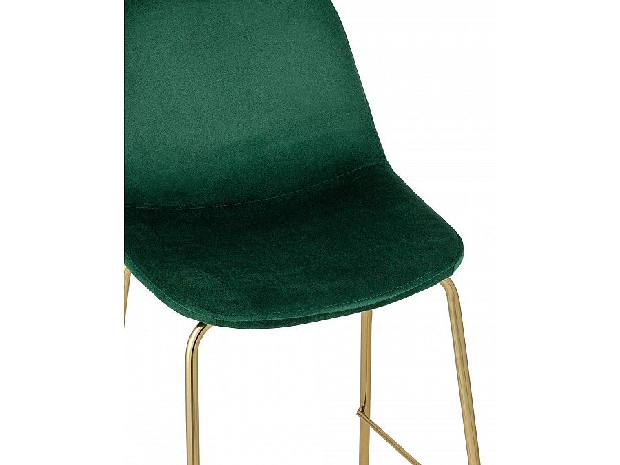 Стул полубарный Валенсия велюр зеленый золотые ножки