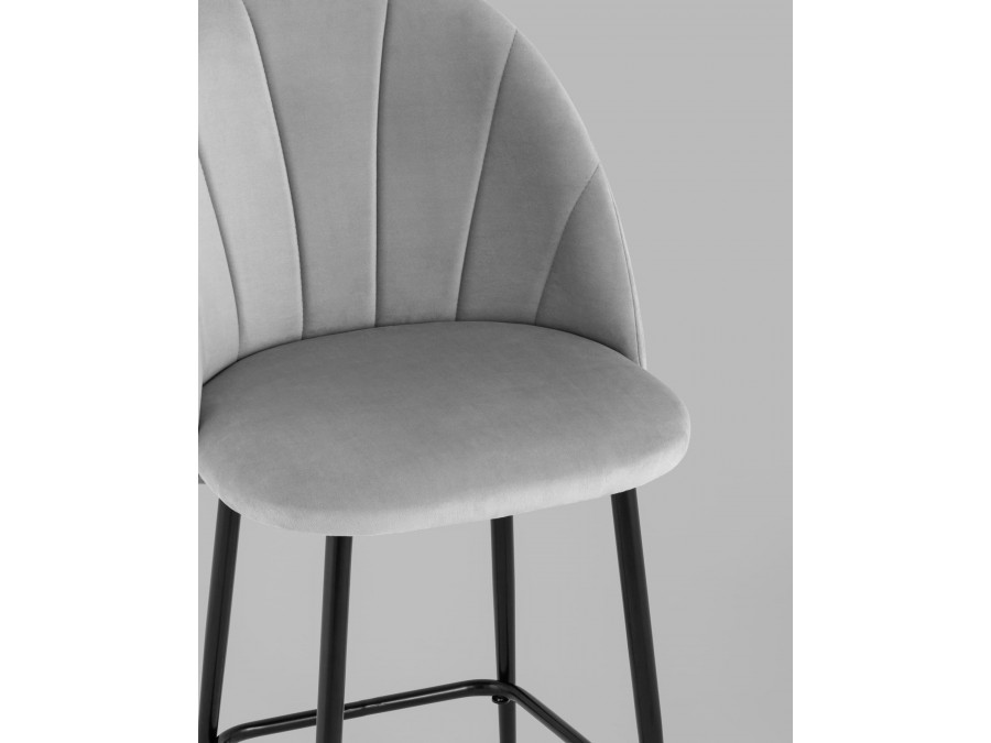 Стул полубарный Логан SN велюр светло-серый