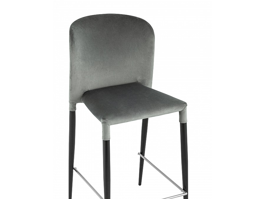 Стул полубарный Лори велюр серый