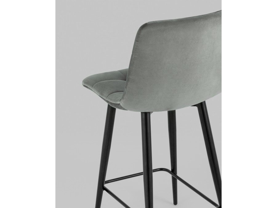 Стул полубарный Джанго велюр серый 2 шт.