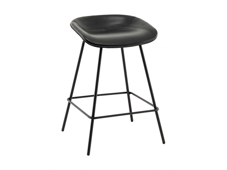 Стул полубарный Фуриоса экокожа чёрный