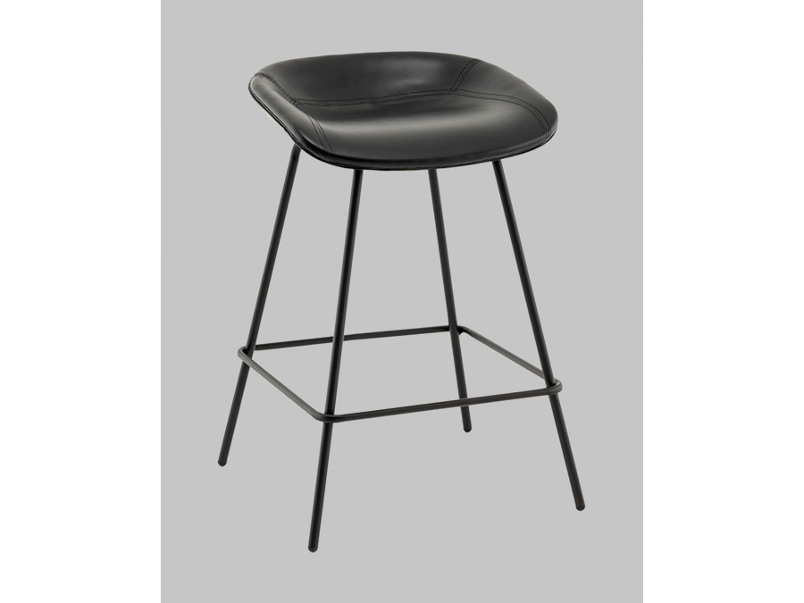 Стул полубарный Фуриоса экокожа чёрный