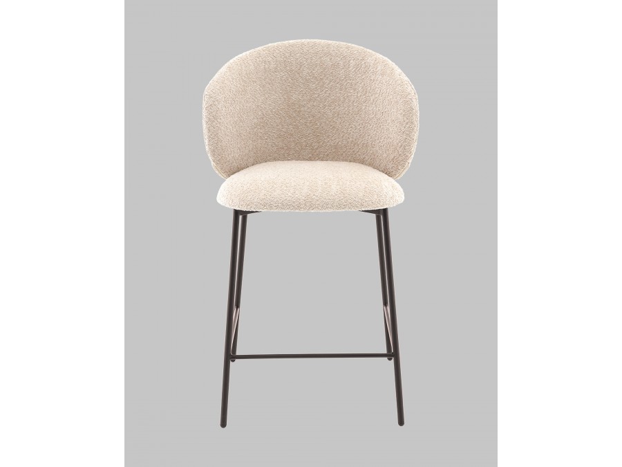 Стул полубарный Блейз букле капучино, каркас серо-коричневый