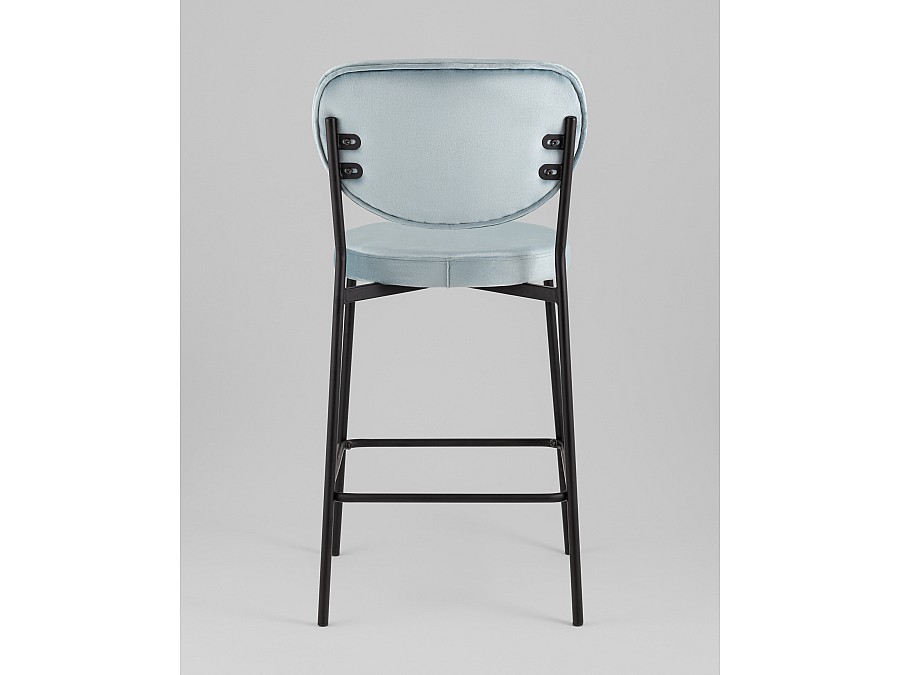 Стул полубарный Барбара NEW велюр серо-голубой NC