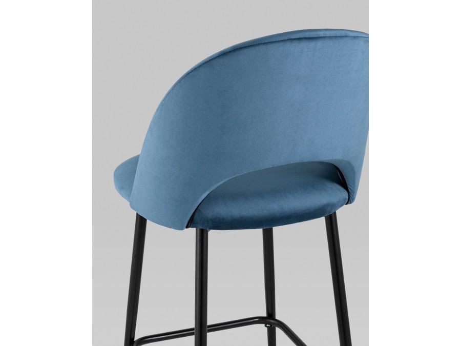 Стул полубарный Меган велюр пыльно-синий 2 шт.