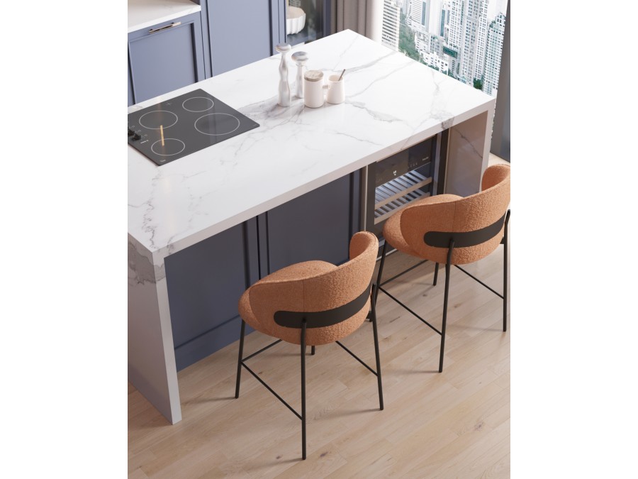 Стул полубарный Блейз букле терракотовый