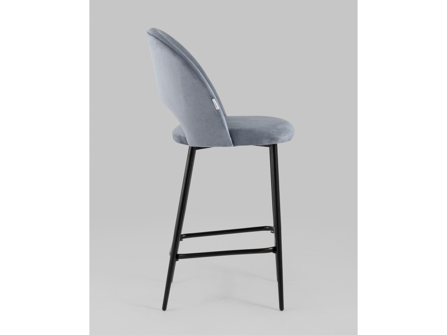 Стул полубарный Меган велюр серый 2 шт.