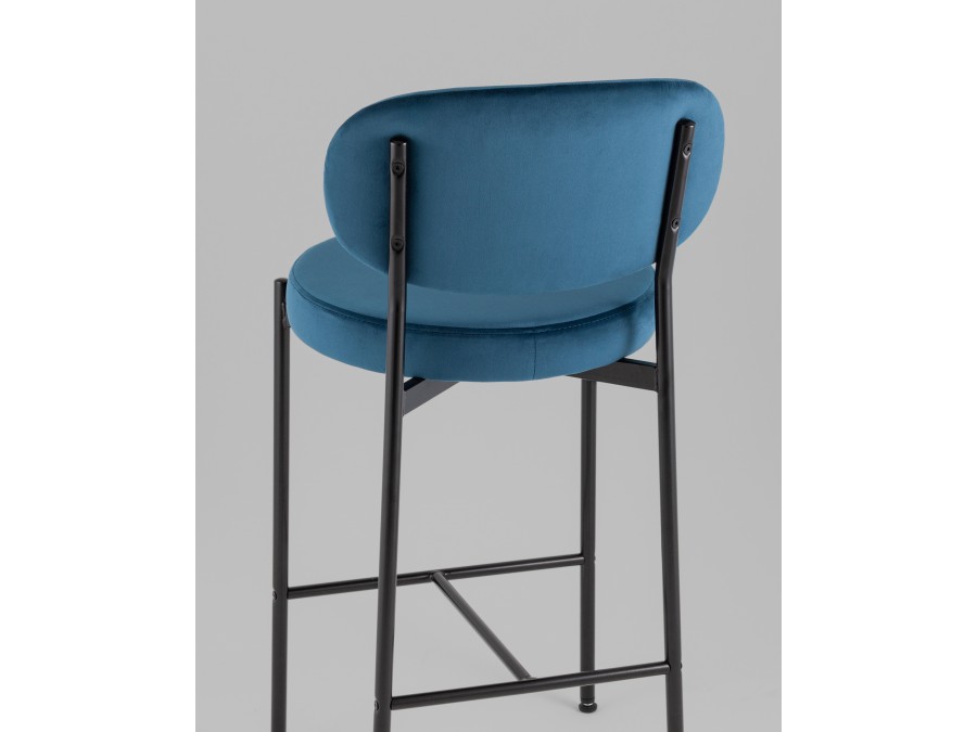 Стул полубарный Бриф VD велюр синий