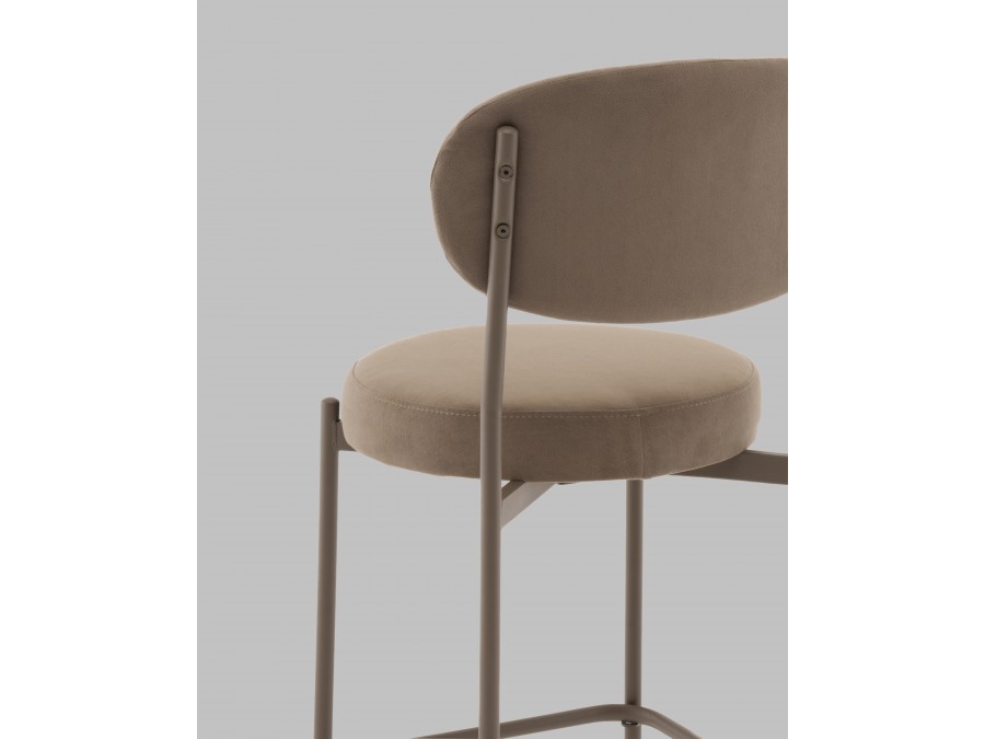 Стул Полубарный Бриф DD велюр капучино каркас капучино муар