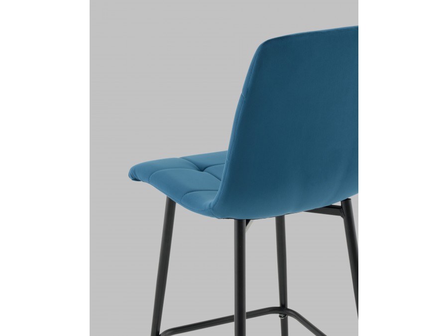 Стул полубарный Одди велюр синий