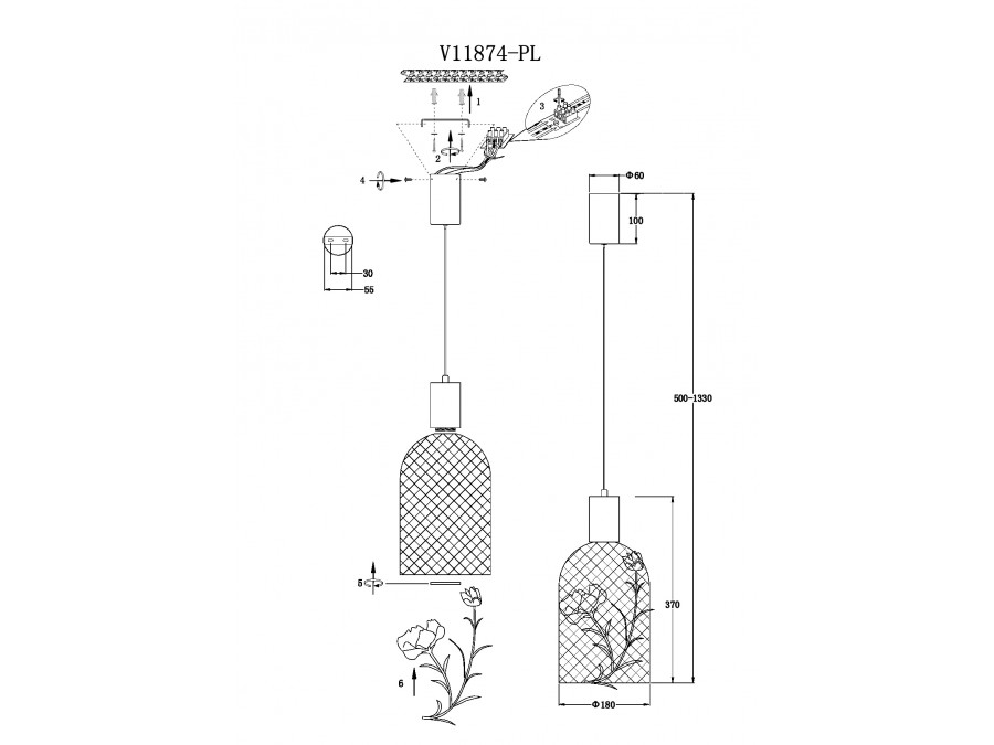 Светильник подвесной светодиодный Moderli V11874-PL Ophelia