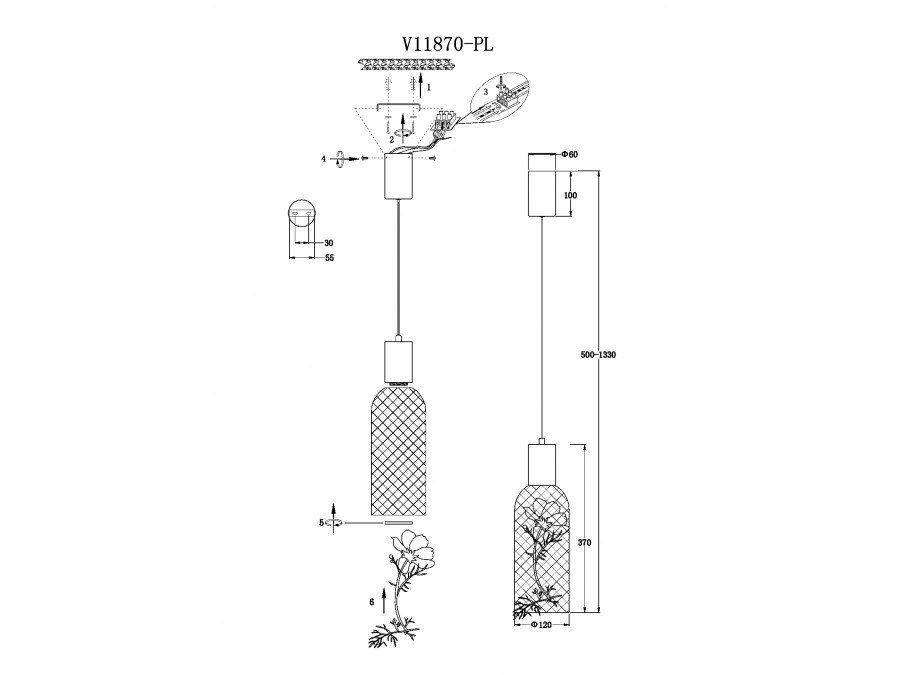 Светильник подвесной светодиодный Moderli V11870-PL Ophelia