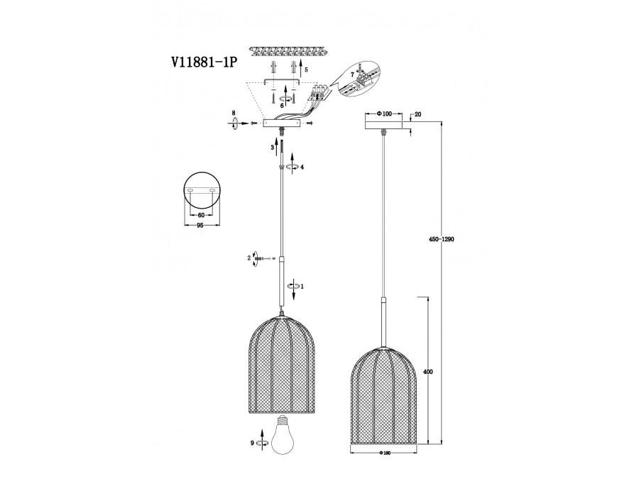 Светильник подвесной Moderli V11881-1P Yarn