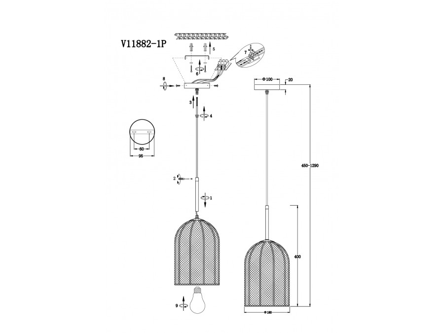Светильник подвесной Moderli V11882-1P Yarn