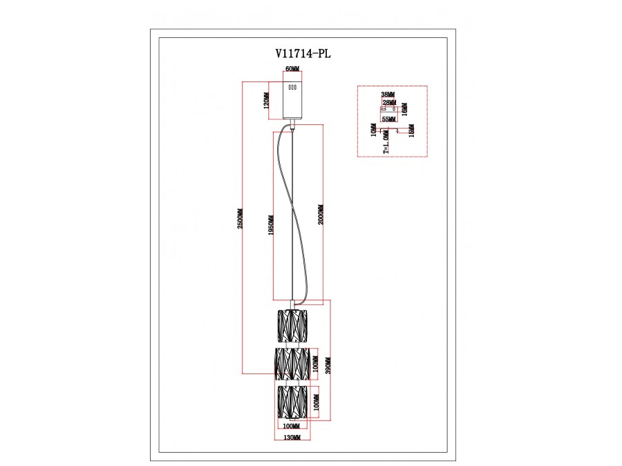 Светильник подвесной светодиодный Moderli V11714-PL Prismique