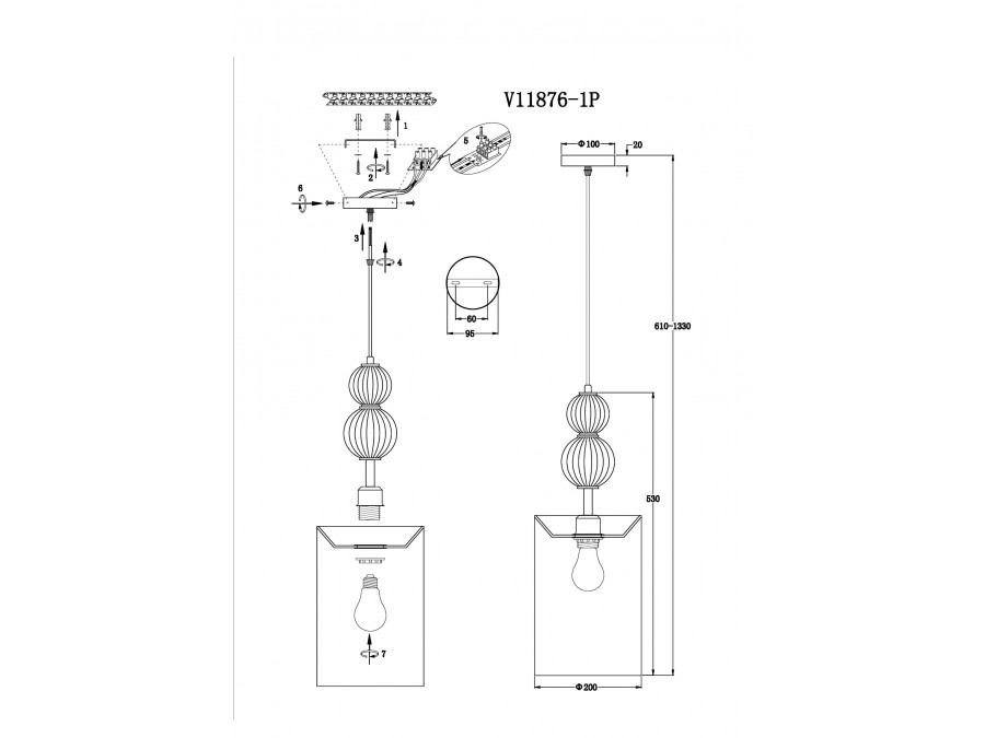 Светильник подвесной Moderli V11876-1P Brumi