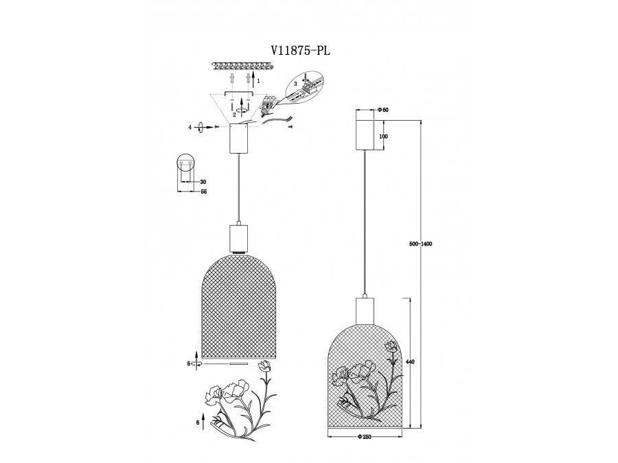 Светильник подвесной светодиодный Moderli V11875-PL Ophelia