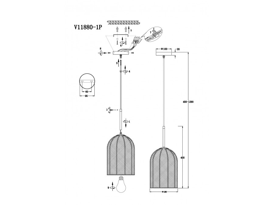Светильник подвесной Moderli V11880-1P Yarn